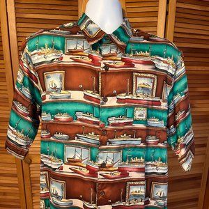 REYN SPOONER AMERICAN CLASSICS SZ L EGYPTIAN COTTON HAWAIIAN SHIRT - MINT